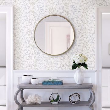 Show details for Thea Grey Floral Trail Wallpaper- Scott Living