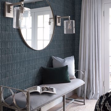 Show details for Brixton Indigo Texture Wallpaper- Scott Living