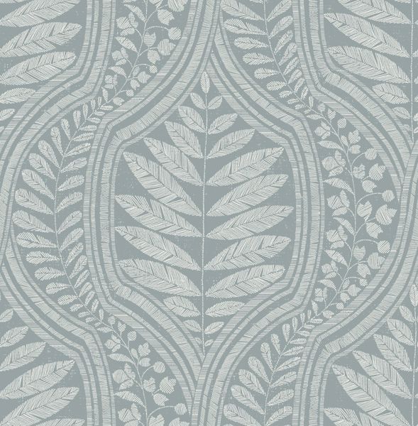 Picture of Juno Teal Ogee Wallpaper- Scott Living