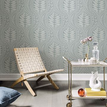 Show details for Juno Teal Ogee Wallpaper- Scott Living