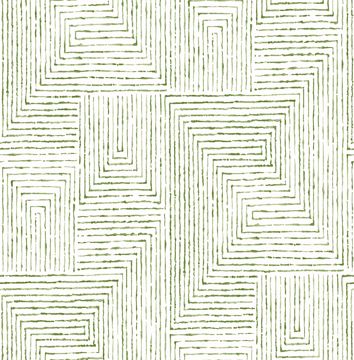 Picture of Merritt Green Geometric Wallpaper- Scott Living