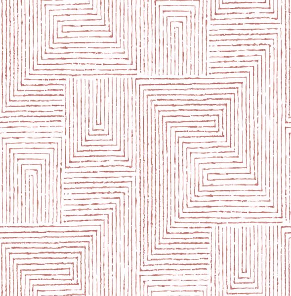 Picture of Merritt Red Geometric Wallpaper- Scott Living