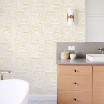 Show details for Merritt Honey Geometric Wallpaper- Scott Living