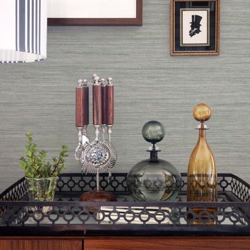 Show details for Barnaby Sage Faux Grasscloth Wallpaper- Scott Living