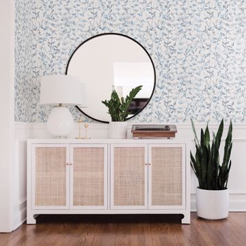 Show details for Thea Blue Floral Trail Wallpaper- Scott Living
