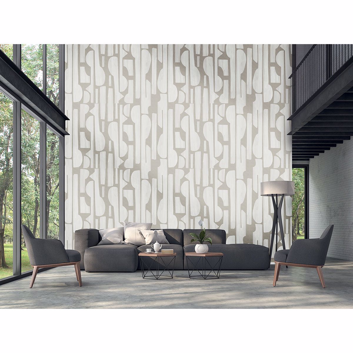395895 White Linen Tapestry Wall Mural by Eijffinger