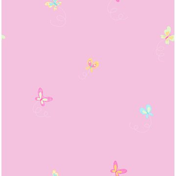 Show details for Josephina Pink Ditsy Butterfly Wallpaper