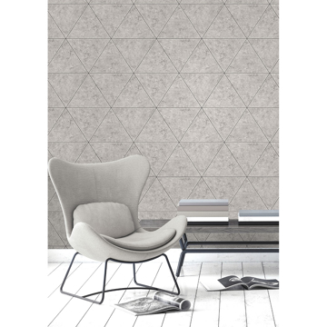 Show details for Benson Grey Marble Triangle Wallpaper