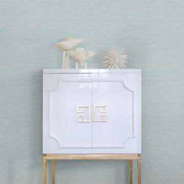 Show details for Agave Blue Imitation Grasscloth Wallpaper