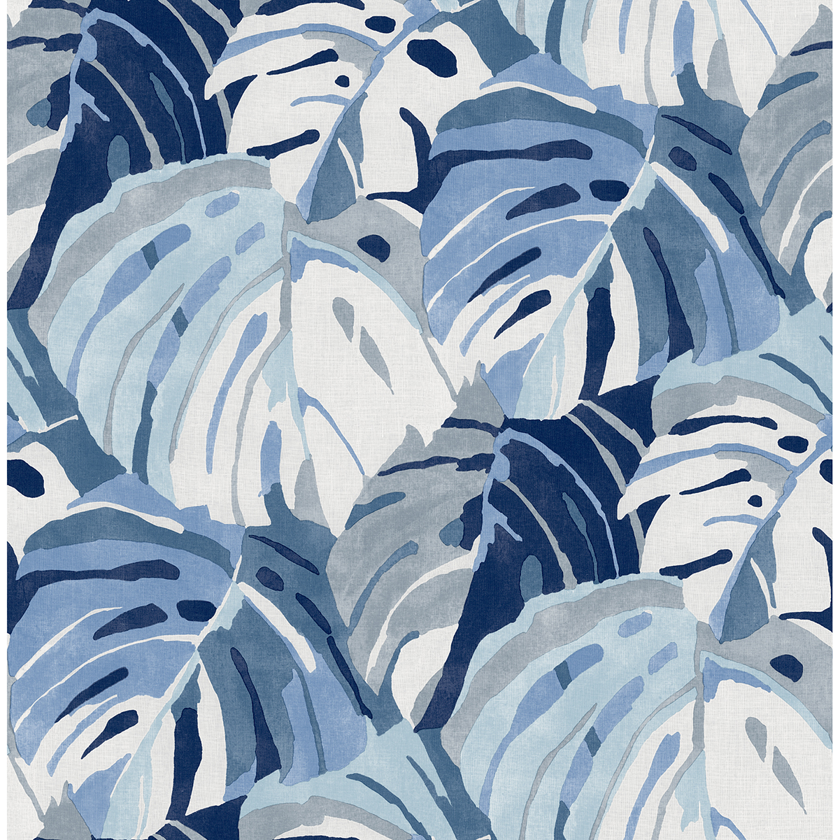 2969-26007 - Samara Blue Monstera Leaf Wallpaper - by A-Street Prints