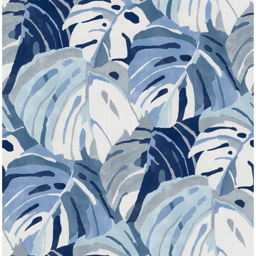 Picture of Samara Blue Monstera Leaf Wallpaper