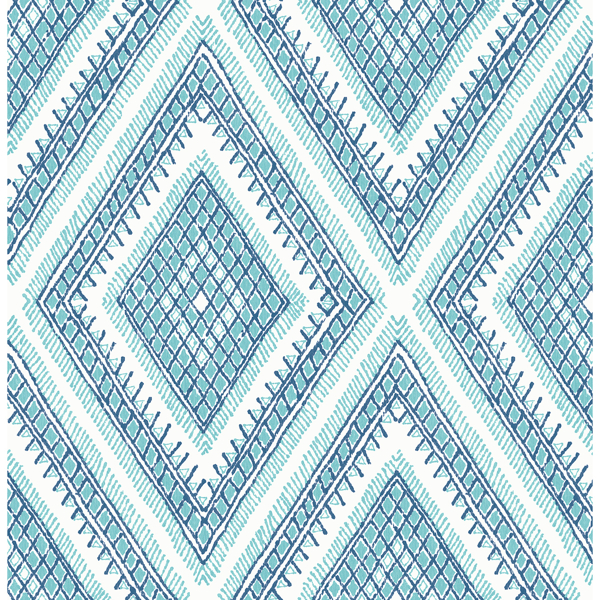 Picture of Zaya Blue Tribal Diamonds Wallpaper
