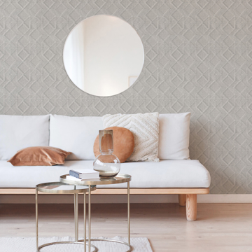 Show details for Moki Grey Lattice Geometric Wallpaper