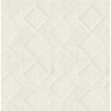 Picture of Moki Off-White Lattice Geometric Wallpaper