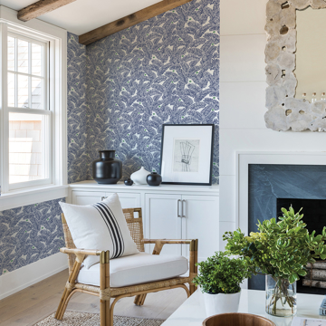 Show details for Athina Navy Fern Wallpaper