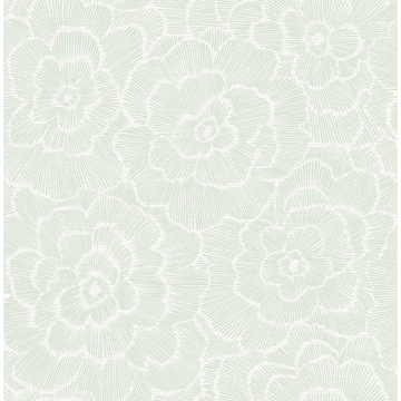 Picture of Periwinkle Green Textured Floral Wallpaper