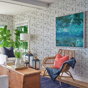 Show details for Augustine Black Distressed Geometric Wallpaper
