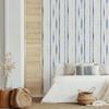 Picture of Orleans Blue Shibori Faux Linen Wallpaper