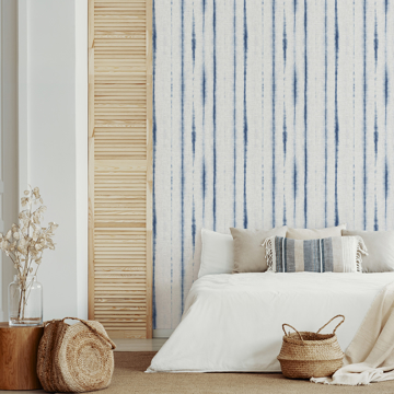 Show details for Orleans Blue Shibori Faux Linen Wallpaper
