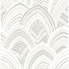 Picture of CABARITA White Art Deco Leaves Wallpaper