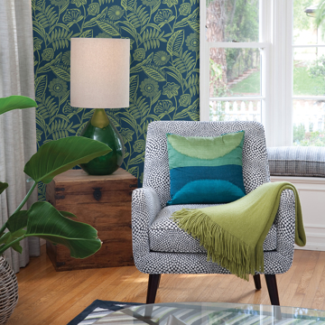 Show details for Alma Blue Tropical Floral Wallpaper
