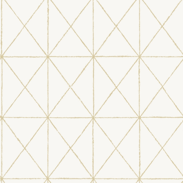 Picture of White & Gold Get In Line Peel and Stick Wallpaper