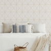 Picture of White & Gold Get In Line Peel and Stick Wallpaper