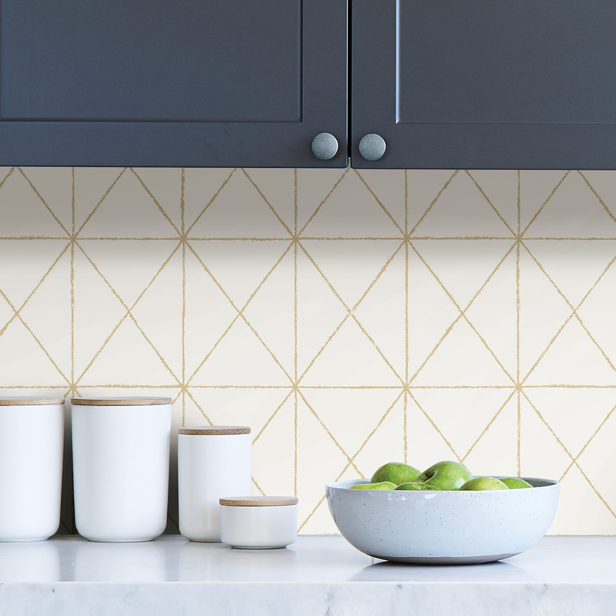 white and gold peel and stick tile