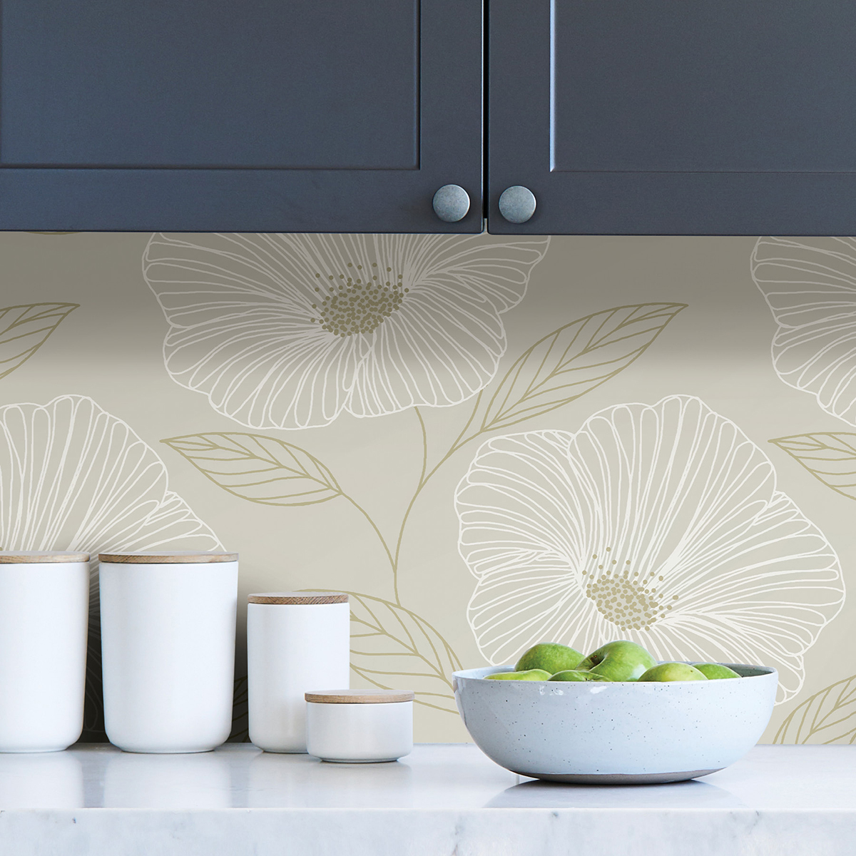 NUS3579 - Dove Floweret Peel and Stick Wallpaper - by NuWallpaper