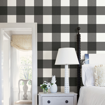 Show details for Charcoal Farmhouse Plaid Peel and Stick Wallpaper