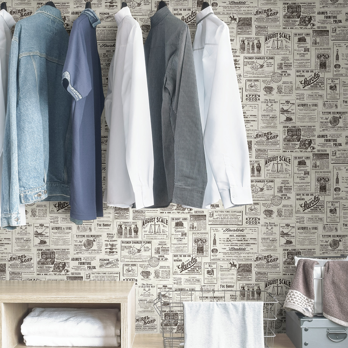 NUS3626 - Charcoal Published Peel and Stick Wallpaper - by NuWallpaper