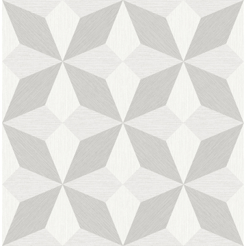 Picture of Valiant Light Grey Faux Grasscloth Mosaic Wallpaper