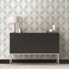 Picture of Valiant Light Grey Faux Grasscloth Mosaic Wallpaper