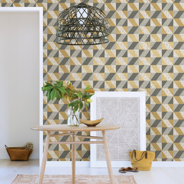 Show details for Cerium Moss Concrete Geometric Wallpaper