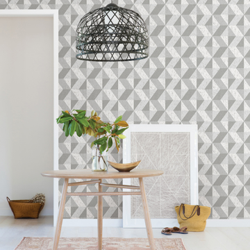 Show details for Cerium Grey Concrete Geometric Wallpaper