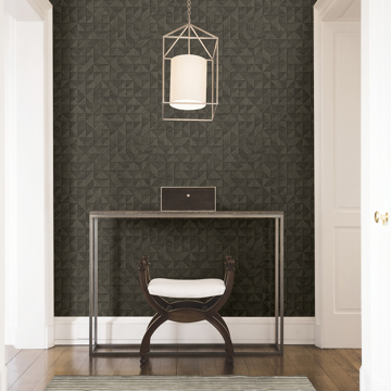 Show details for Gallerie Black Triangle Geometric Wallpaper