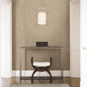 Show details for Gallerie Taupe Triangle Geometric Wallpaper