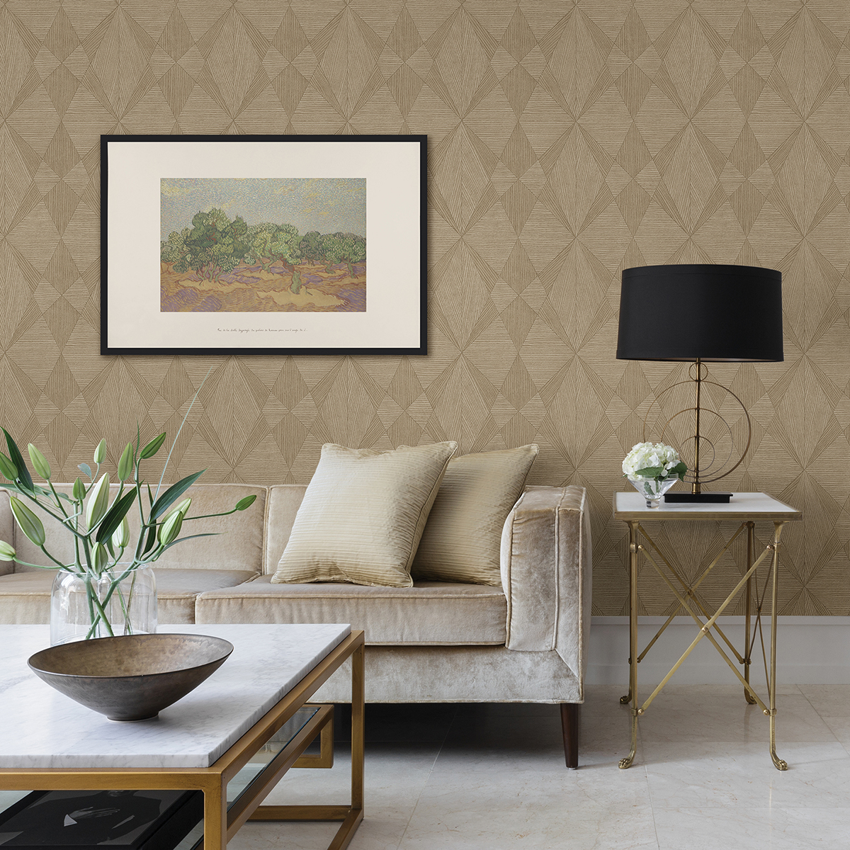 289625330 Intrinsic Light Brown Textured Geometric Wallpaper by