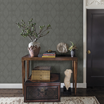 Show details for Intrinsic Dark Grey Textured Geometric Wallpaper