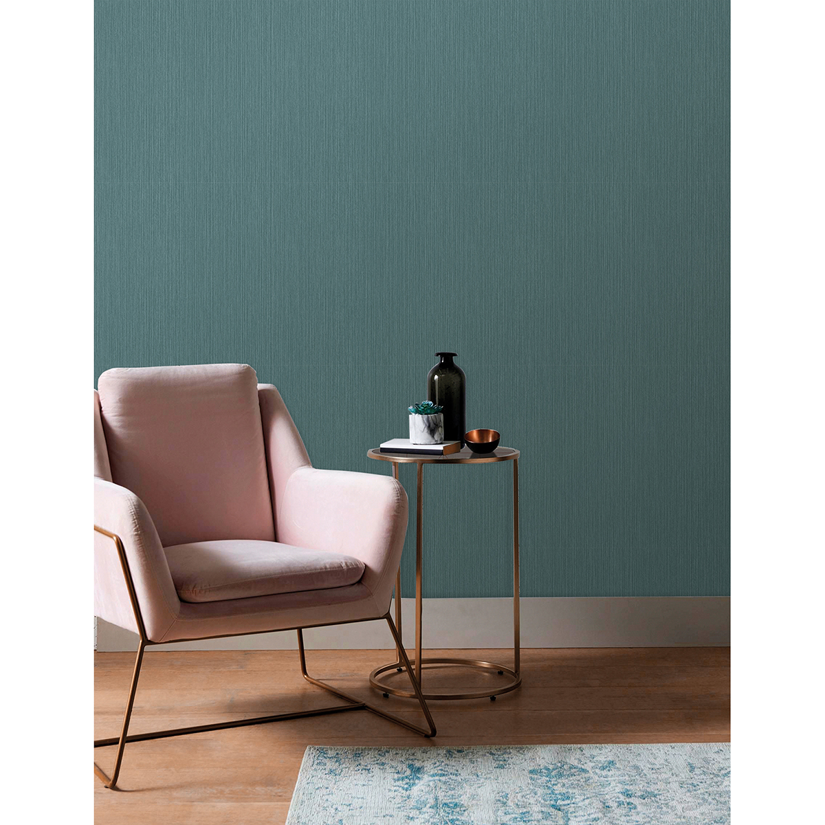 289625336 Crewe Teal Vertical Woodgrain Wallpaper by Decorline