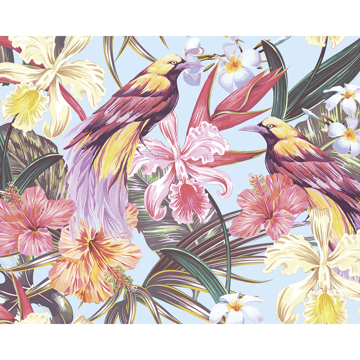 Show details for Tropical Exotic Flowers Wall Mural