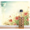 Picture of Sepia Flowers Wall Mural