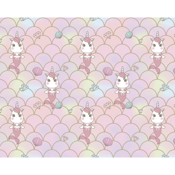 Show details for Unicorn Mermaid Wall Mural