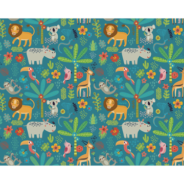 Show details for Jungle Animals Wall Mural
