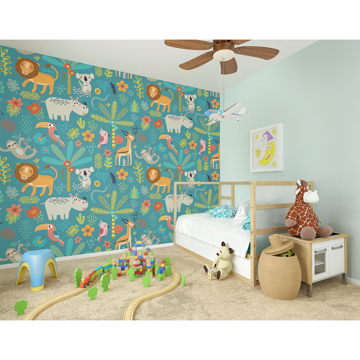 Show details for Jungle Animals Wall Mural
