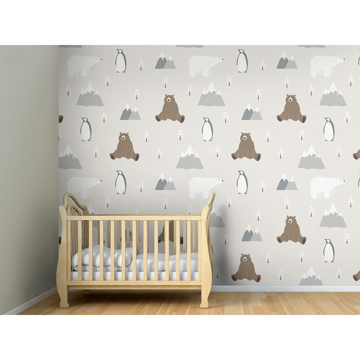 Show details for Winter With Animal Friends Wall Mural