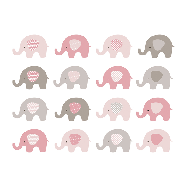 Picture of Baby Pink Elephant Wall Mural