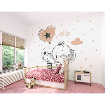Show details for Balloon Cartoon Elephant Wall Mural