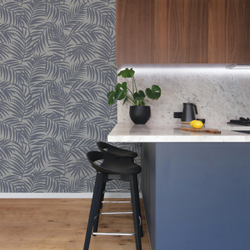 Show details for Lanai Pewter Fronds Wallpaper