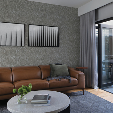 Show details for Abigail Grey Damask Wallpaper